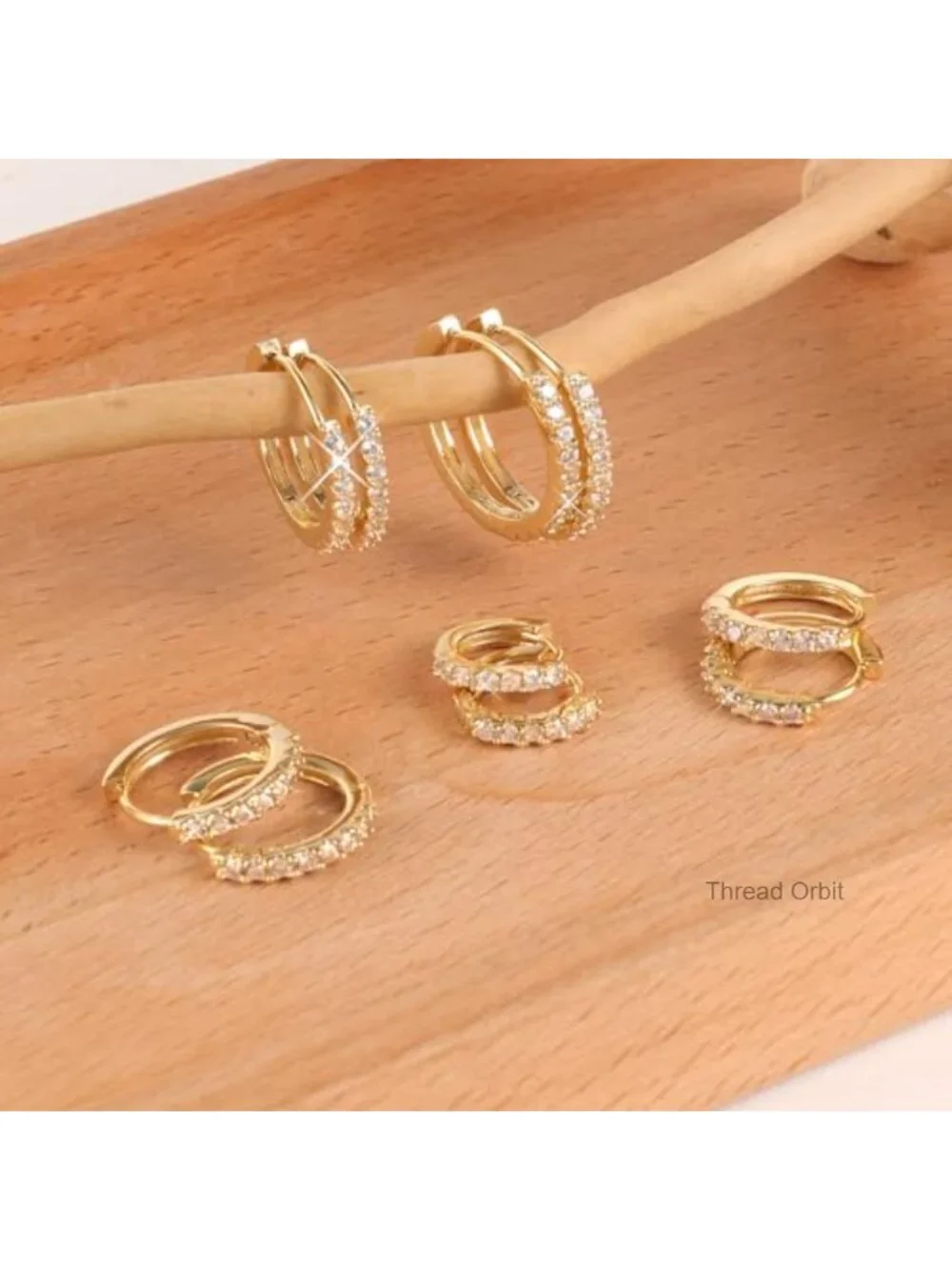 5 Pairs 14K Gold Plated Hoop Earrings Set for Women Huggie Cartilage Tragus